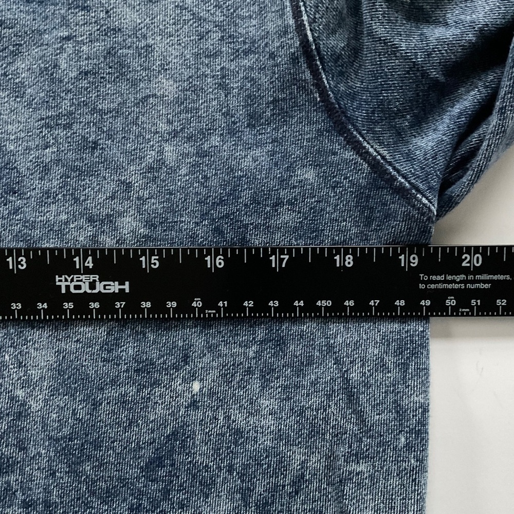 Michael Stars Women’s Sydney Sweatshirt OS Blue Acid Wash Slits Grunge Slouchy - Picture 5 of 12